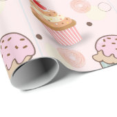 Papier Cadeau motif gâteaux (Coin rond)