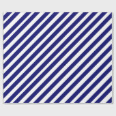 Papier Cadeau Motif géométrique à bande blanche bleu moderne (Plat)