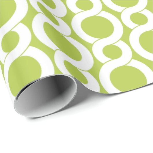 Papier Cadeau Motif géométrique abstrait chic vert (Coin rond)