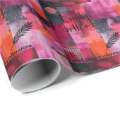 Papier Cadeau Motif géométrique abstrait de typographie moderne (Coin rond)