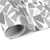Papier Cadeau Motif géométrique Abstrait gris moderne (Coin rond)