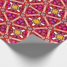 Motif géométrique abstrait kaléidoscope rouge gras