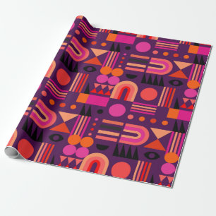 Papier Cadeau Motif géométrique abstrait transparent avec formes