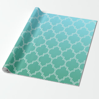 Papier Cadeau Motif géométrique Abstrait turquoise et blanc