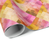 Papier Cadeau Motif géométrique Aquarelle rose (Coin rond)