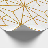 Papier Cadeau Motif géométrique Art déco blanc et or (Coin)