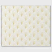 Papier Cadeau Motif Géométrique Art Déco En Or & Blanc (Plat)