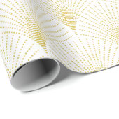 Papier Cadeau Motif Géométrique Art Déco En Or & Blanc (Coin rond)
