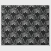 Papier Cadeau Motif géométrique Art déco noir et gris (Plat)