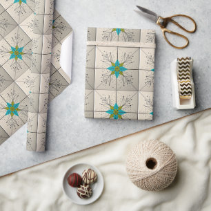Papier Cadeau Motif géométrique atomique moderne du milieu du si