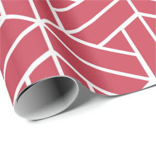 Papier Cadeau Motif géométrique avec hexagones rouges