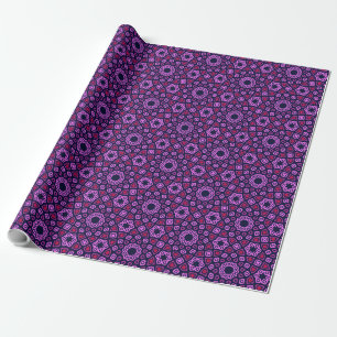 Papier Cadeau Motif géométrique avec Tri-Hexago tronqué violet