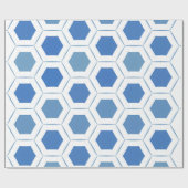 Papier Cadeau Motif géométrique bleu blanc moderne (Plat)