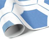 Papier Cadeau Motif géométrique bleu blanc moderne (Coin rond)