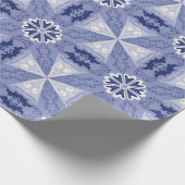 Papier Cadeau Motif géométrique bleu et blanc complexe (Coin)