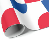 Papier Cadeau Motif géométrique Camouflage rouge bleu blanc Cool (Coin rond)