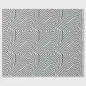 Papier Cadeau Motif géométrique de rayures noires et blanches (Plat)