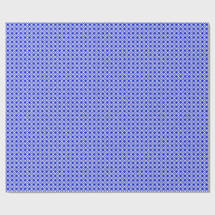 Papier Cadeau Motif géométrique diamant bleu et blanc personnali