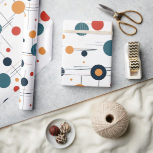 Papier Cadeau Motif géométrique du milieu du siècle