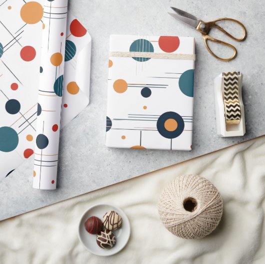 Papier Cadeau Motif géométrique du milieu du siècle (Artisanat)