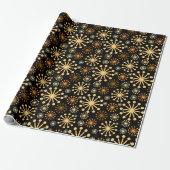 Papier Cadeau Motif géométrique élégant noir et or (Déroulé)