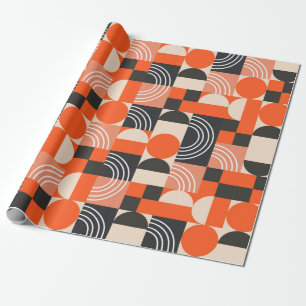 Papier Cadeau Motif géométrique en blocs de couleurs vives.
