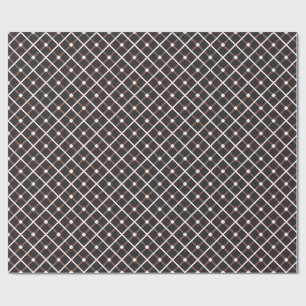 Papier Cadeau Motif géométrique en noir et tons Brown chauds