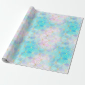 Papier Cadeau Motif géométrique en verre Iridescente (Déroulé)
