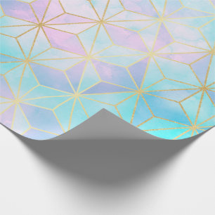 Papier Cadeau Motif géométrique en verre Iridescente