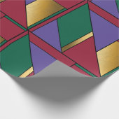 Papier Cadeau Motif géométrique Gold violet vert rouge (Coin)