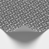 Papier Cadeau Motif géométrique hexagonal noir rétro (Coin)