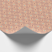 Papier Cadeau Motif géométrique interversible rose et bleu rétro (Coin)