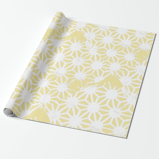 Papier Cadeau Motif géométrique jaune citron (Déroulé)