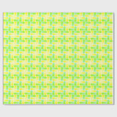 Papier Cadeau Motif géométrique jaune et vert vif (Plat)