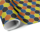 Papier Cadeau Motif géométrique lumineux, fête d'anniversaire mo (Coin rond)