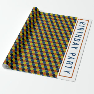 Papier Cadeau Motif géométrique lumineux, fête d'anniversaire mo