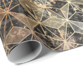 Papier Cadeau Motif géométrique marbre et or (Coin rond)