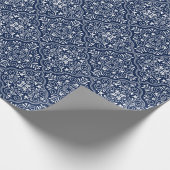 Papier Cadeau Motif géométrique marocain blanc et bleu nuit (Coin)