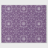 Papier Cadeau Motif géométrique marocain blanc et violet (Plat)