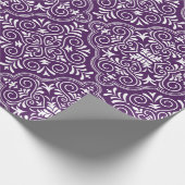 Papier Cadeau Motif géométrique marocain blanc et violet (Coin)