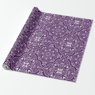 Papier Cadeau Motif géométrique marocain blanc et violet