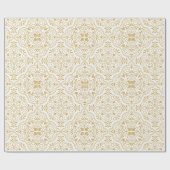 Papier Cadeau Motif géométrique Marocain Blanc & Or (Plat)