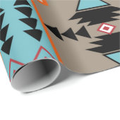 Papier Cadeau Motif géométrique mexicain Aztec (Coin rond)