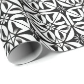 Papier Cadeau Motif géométrique minimaliste noir et blanc (Coin rond)