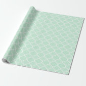 Papier Cadeau Motif géométrique Mint Green Quatrefoil (Déroulé)