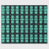Papier Cadeau Motif géométrique moderne Abstrait noir vert (Plat)
