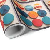 Papier Cadeau Motif géométrique moderne du milieu du siècle (Coin rond)