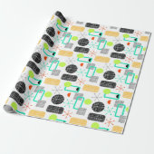 Papier Cadeau Motif géométrique moderne du milieu du siècle (Déroulé)