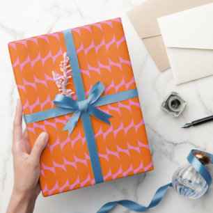 Papier Cadeau Motif géométrique moderne et tendance rose vif