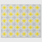 Papier Cadeau Motif géométrique moderne jaune et gris (Plat)